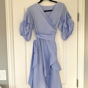 Ruffle Hem Wrap Dress